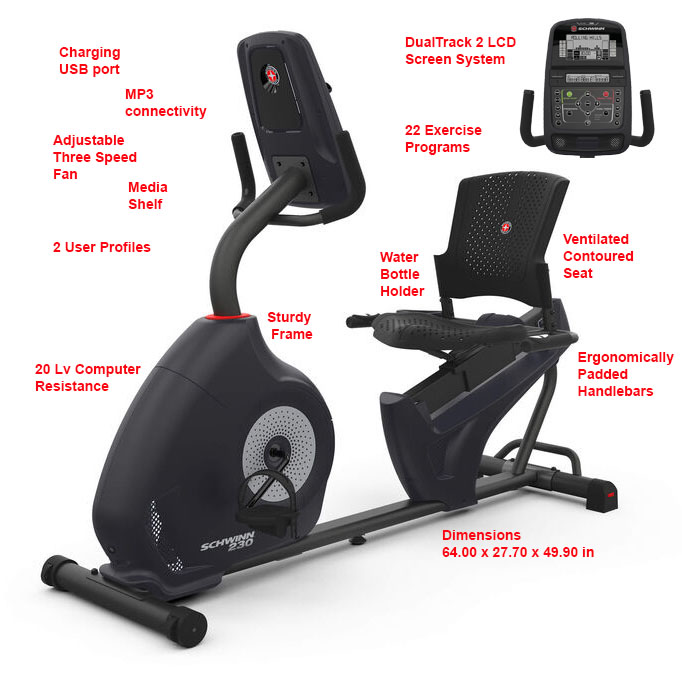 Schwinn 230 best recumbent bike for bad knees